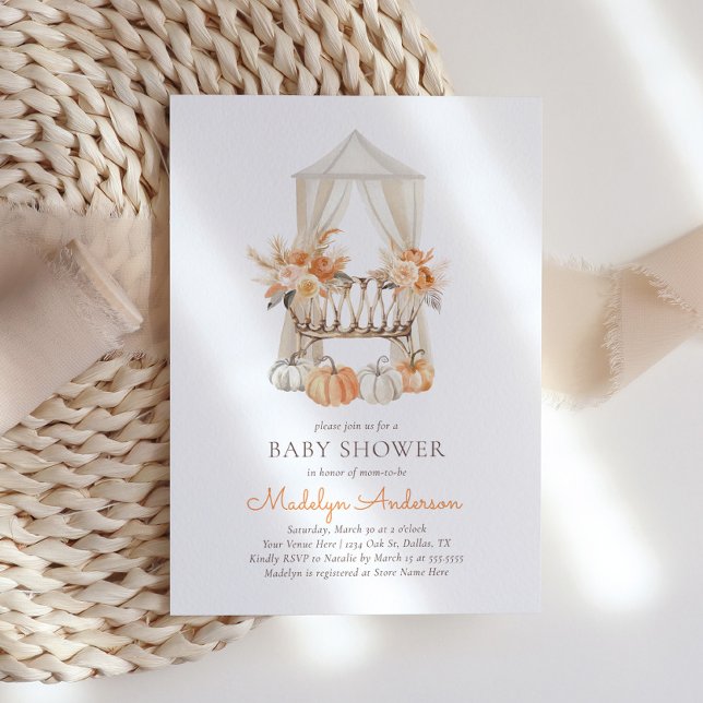 Invitación Boho Fall Floral Baby Shower (Subido por el creador)
