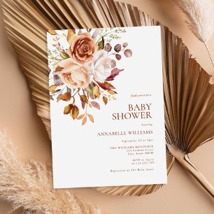 Invitación Boho Fall Floral Baby Shower