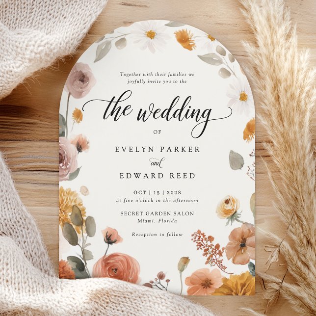 Invitación Boho Fall Floral Boda (Subido por el creador)