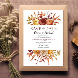 Invitación Boho Fall Floral Rustic Flowers Boda