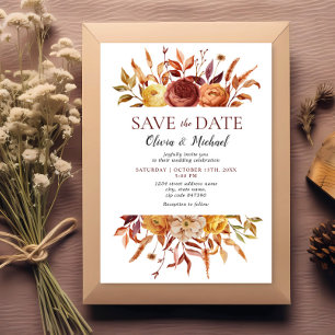 Invitación Boho Fall Floral Rustic Flowers Boda