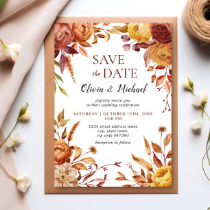 Invitación Boho Fall Floral Rustic Flowers Boda