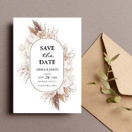 Invitación Boho Fall Flowers Wedding Save The Date Card