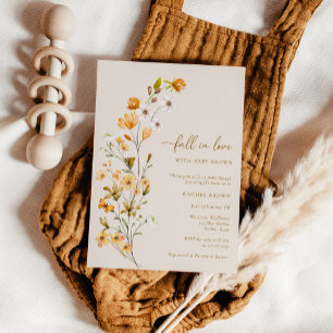 Invitación Boho Fall in love Wildflower Baby Shower