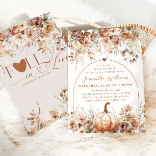 Invitación Boho Fall in love Wildflower Baby Shower