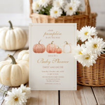Boho Fall Polka Dot Pumpkins Baby Shower