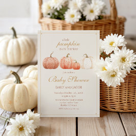 Invitación Boho Fall Polka Dot Pumpkins Baby Shower