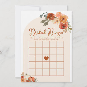 Invitación Boho Fall Pumpkin Brigo Bingo Bridal Shower Juego