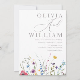 Invitación Boho Fall Summer Wildflower Boda