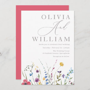 Invitación Boho Fall Summer Wildflower Boda