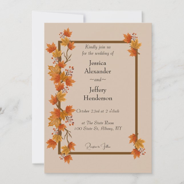 Invitación Boho Fall Wedding (Anverso)