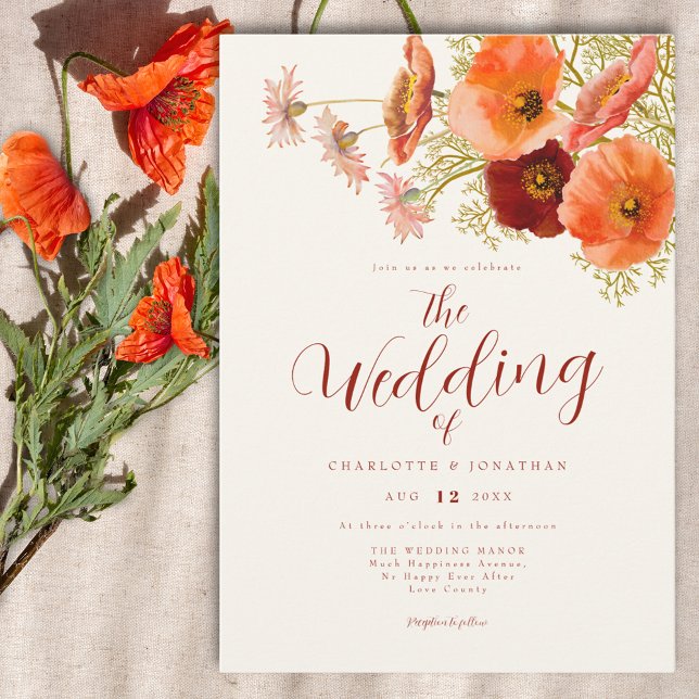 Invitación Boho Fall Wedding (Boho wildflower fall wedding invitation )