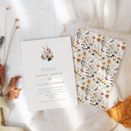 Invitación Boho Fall Wild Flowers Boda