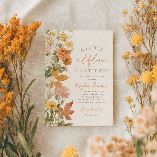 Invitación Boho Fall Wildflower Baby Shower (Subido por el creador)