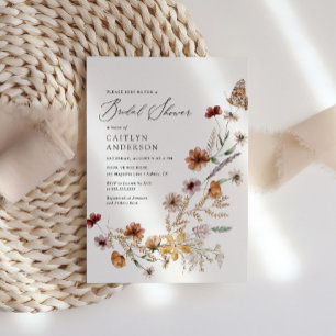 Invitación Boho Fall Wildflower Bridal Shower