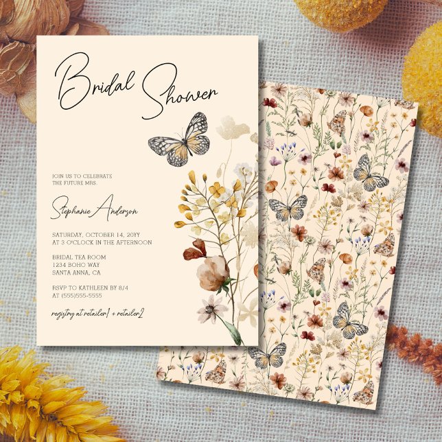Invitación Boho Fall Wildflower Bridal Shower (Subido por el creador)