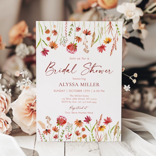 Invitación Boho Fall Wildflower Bridal Shower (Subido por el creador)