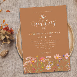 Invitación Boho Fall Wildflower Terracotta Boda Floral
