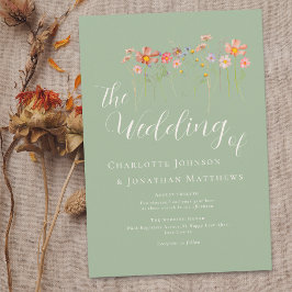 Invitación Boho Fall Wildflower Terracotta Sage Green Boda