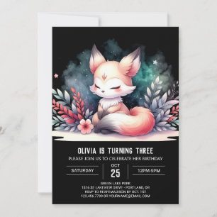 Invitación Boho Fantasy Fox Birday digital