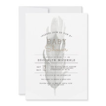 Boho Feather | Baby Shower acuarela