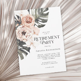 Invitación Boho Fiesta de Jubilación Floral de Acuarela Tropi