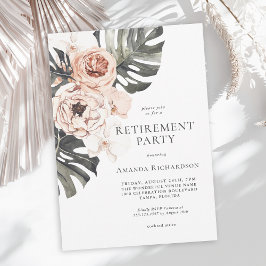 Invitación Boho Fiesta de Jubilación Floral de Acuarela Tropi
