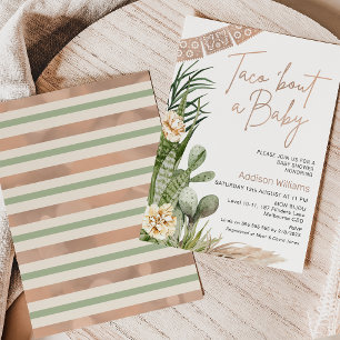 Invitación Boho Fiesta Taco Neutral Sobre Un Bebé Baby Shower