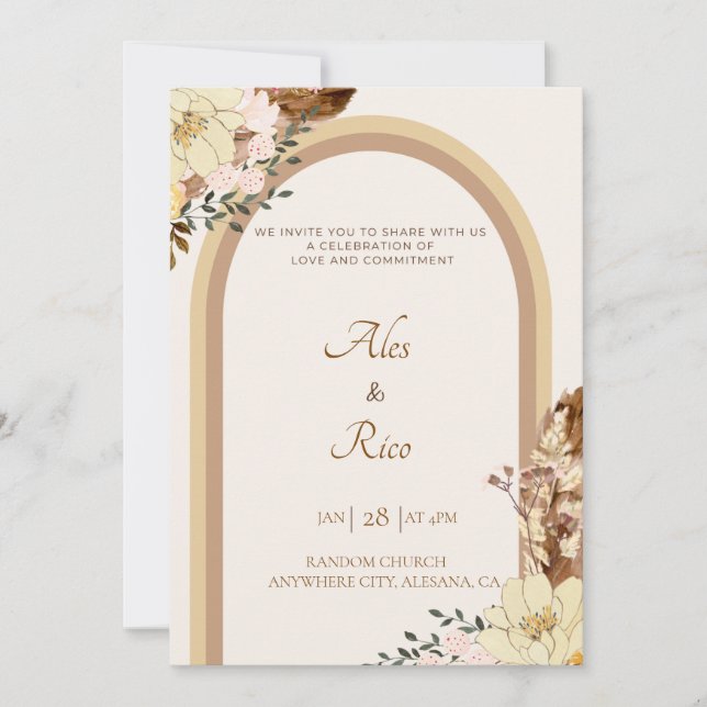 Invitación Boho filipino invitado a la boda filipina (Anverso)