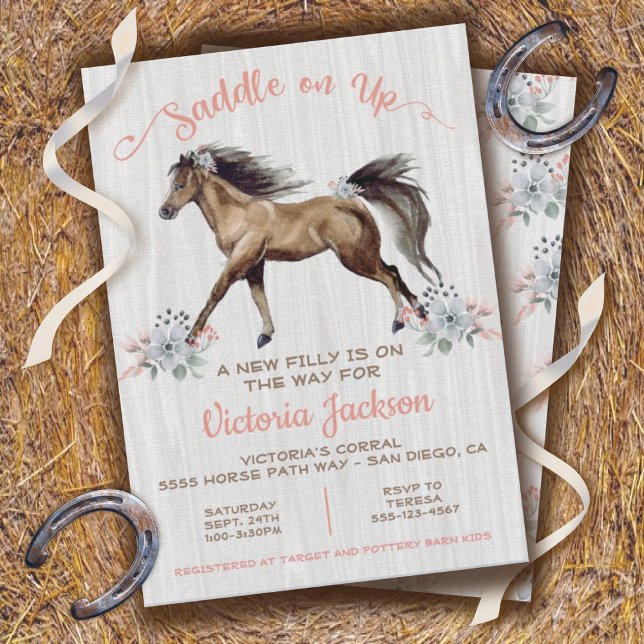 Invitación Boho Filly Horse Baby Shower (Subido por el creador)