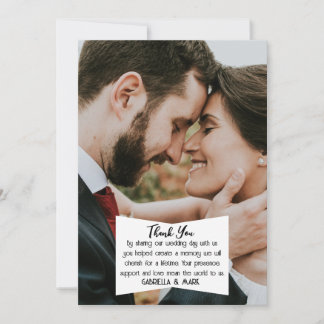 Invitación BOHO Flair! Photo Wedding Flat Thank you Card