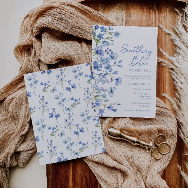 Invitación Boho Flor silvestre algo azul hago ducha de novia (Subido por el creador)