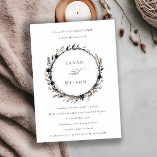 Invitación Boho Flor silvestre Black Fall Wreath Parejas Duch