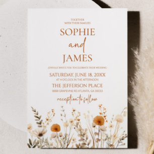 Invitación Boho Flor silvestre Flor Flor Floral Boda Jardín