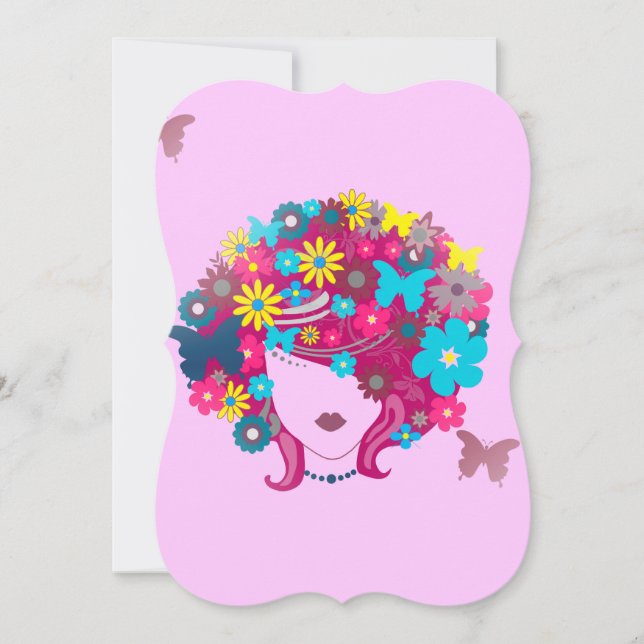 Invitación boho floral afro (Anverso)