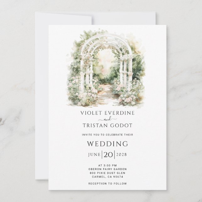 Invitación Boho Floral Arch Boda (Anverso)