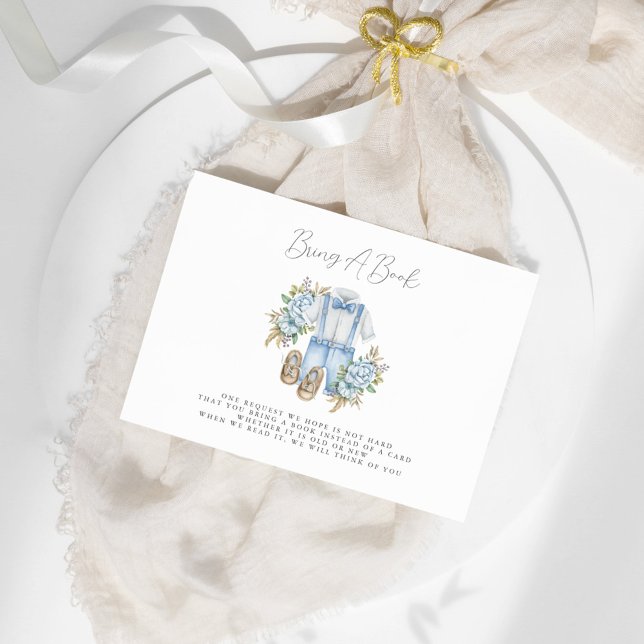 Invitación Boho Floral Baby Boy Ducha Trae Un Libro (Subido por el creador)