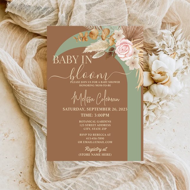 Invitación Boho Floral Baby En Bloom Baby Shower (Subido por el creador)
