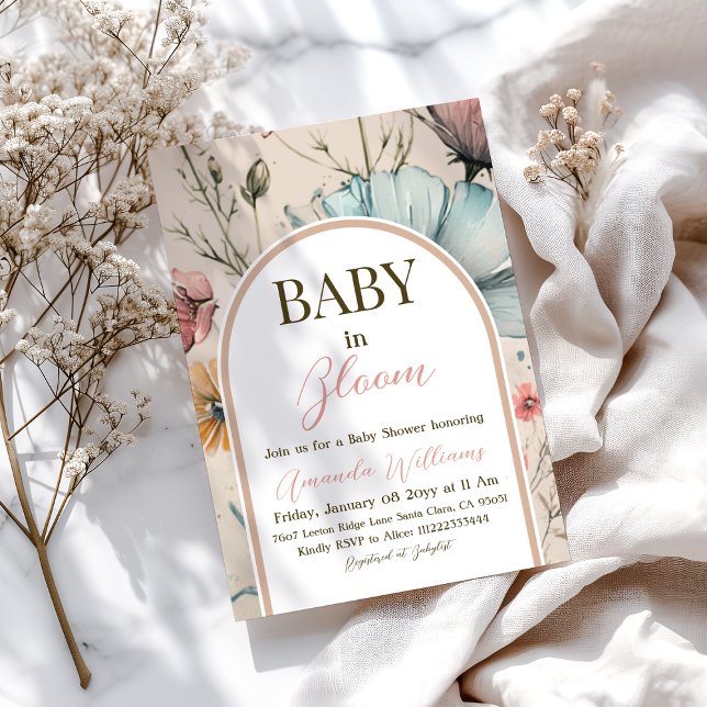 Invitación Boho Floral Baby en Bloom Baby Shower (Subido por el creador)