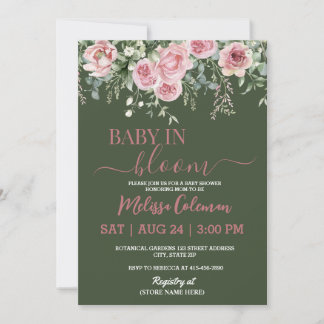 Invitación Boho Floral Baby In Bloom Baby Shower 