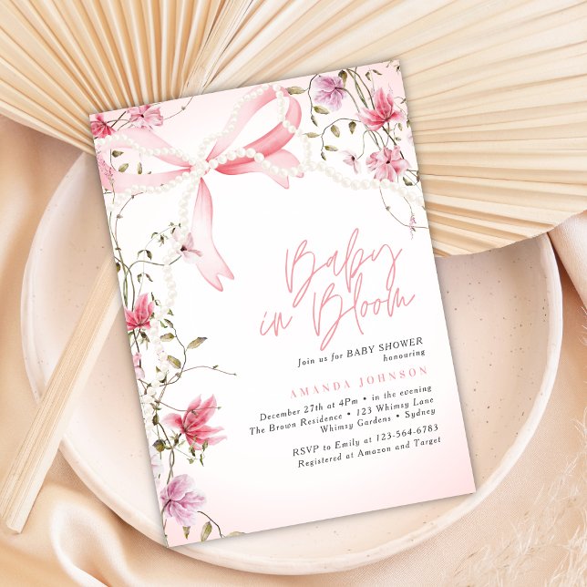 Invitación Boho Floral Baby in Bloom Baby Shower (Subido por el creador)