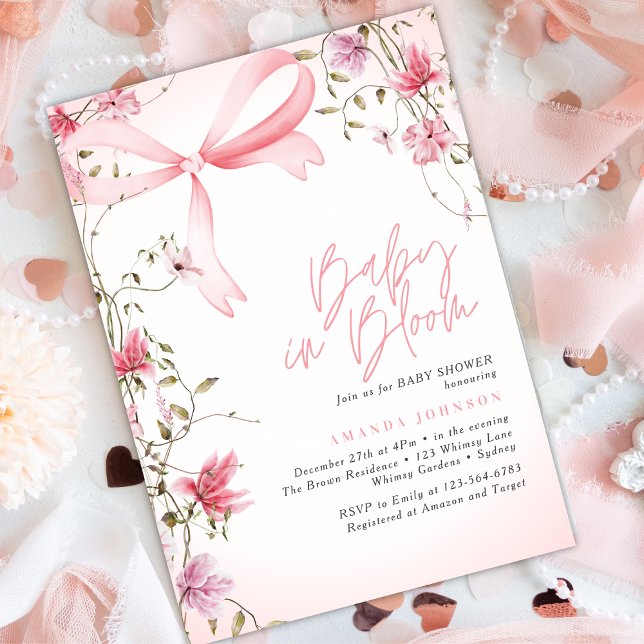 Invitación Boho Floral Baby in Bloom Baby Shower (Subido por el creador)