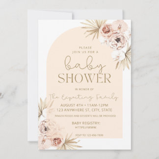 Invitación Boho Floral Baby Shower