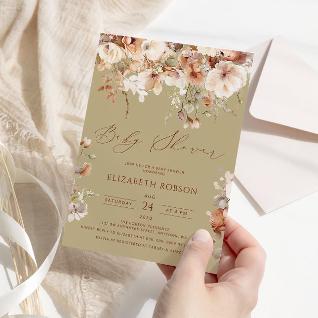 Invitación Boho Floral Baby Shower (Subido por el creador)