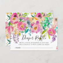 Boho Floral Baby Shower Diaper Raffle