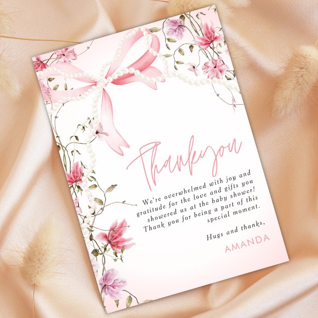 Invitación Boho Floral Bebé en flor Gracias (Subido por el creador)