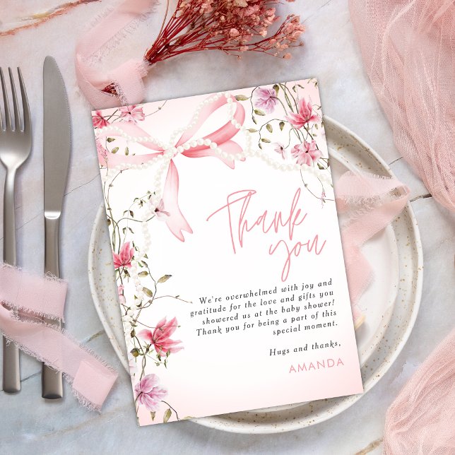 Invitación Boho Floral Bebé en flor Gracias (Subido por el creador)