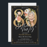 Invitación Boho Floral Black Gold Photo 80th Birthday Party<br><div class="desc">Boho Floral Black Gold Fotografía 80th Birthday Party Invitation. Glamorosa y bonito invitación a la fiesta de cumpleaños con un diseño floral vintage con letras doradas y fondo negro! Se vuelve asombroso con un divertido tema floral y glamoroso fiesta. ¿Desea más personalización? Póngase en contacto con el diseñador haciendo clic...</div>