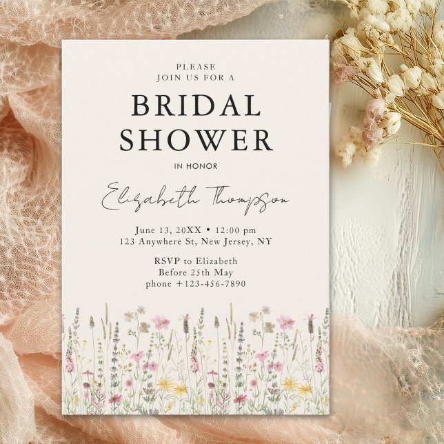 Invitación "Boho Floral Bliss Bridal Shower  (Subido por el creador)