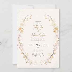 Invitación Boho Floral, Boda de flores silvestres, para Bodas